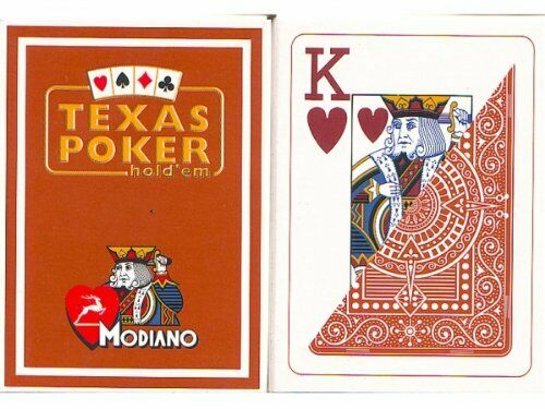 Modiano Texas Poker Hold Em Jumbo Index kortos (rudos) - OBUOLYS