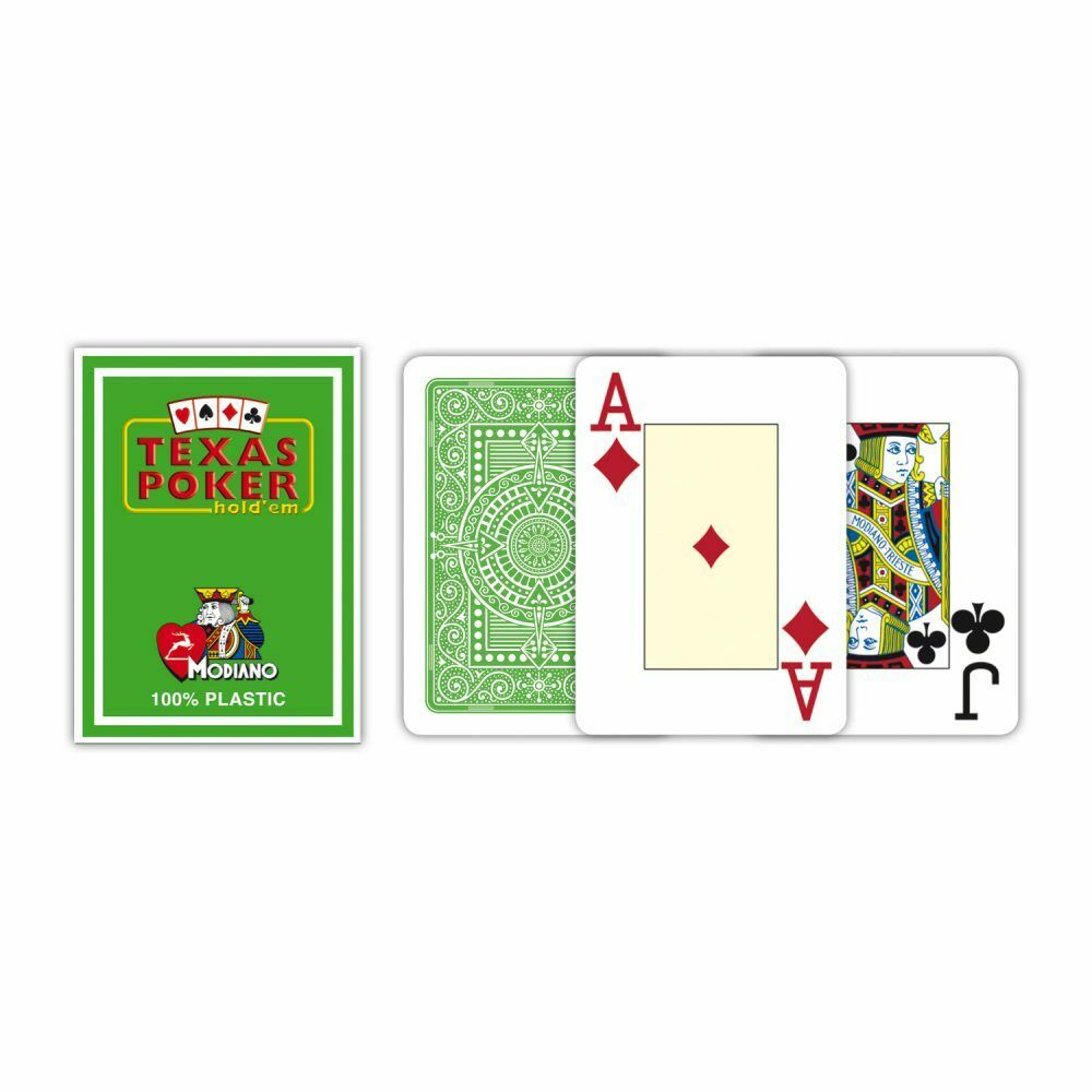 Modiano Texas Poker Hold Em Jumbo Index kortos (šviesiai žalios) - OBUOLYS
