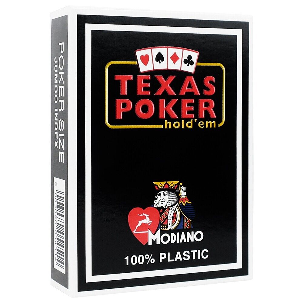 Modiano Texas Poker Hold Em žaidimo kortos (juodos) - OBUOLYS