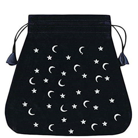 Moon And Stars velvetinis juodas maišelis kortoms Lo Scarabeo - OBUOLYS
