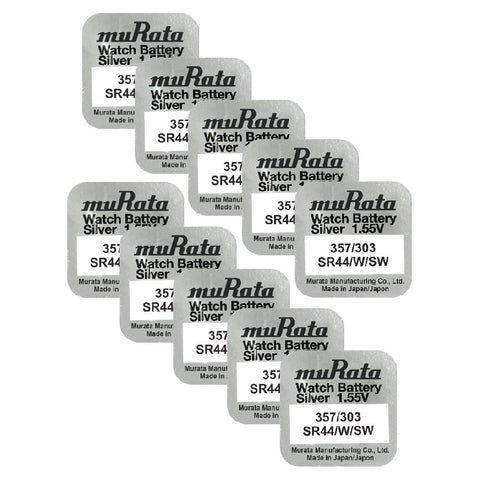 Murata 357 (SR44) sidabro oksido baterijos 10 vnt. - OBUOLYS