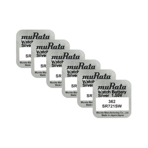 Murata 362 (SR721SW) sidabro oksido baterijos 6 vnt. - OBUOLYS