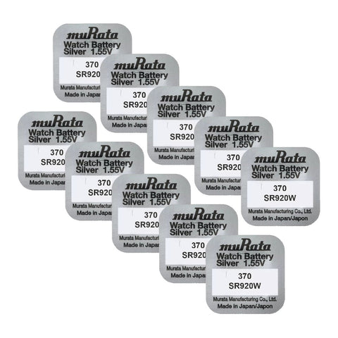 Murata 370 (SR920W) sidabro oksido baterijos 10 vnt. - OBUOLYS