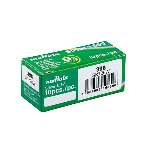 Murata 396 (SR726W) sidabro oksido baterijos 10 vnt. - OBUOLYS