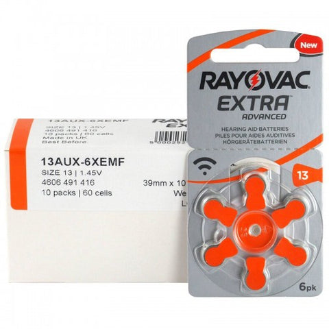 Rayovac Extra Advanced 13 baterijos klausos aparatams 60 vnt.