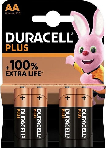 Duracell AA Plus šarminės baterijos 4 vnt.