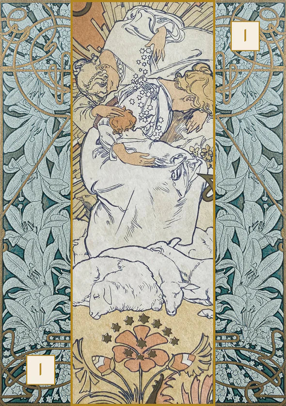 Alfons Maria Mucha Oracle kortos Lo Scarabeo