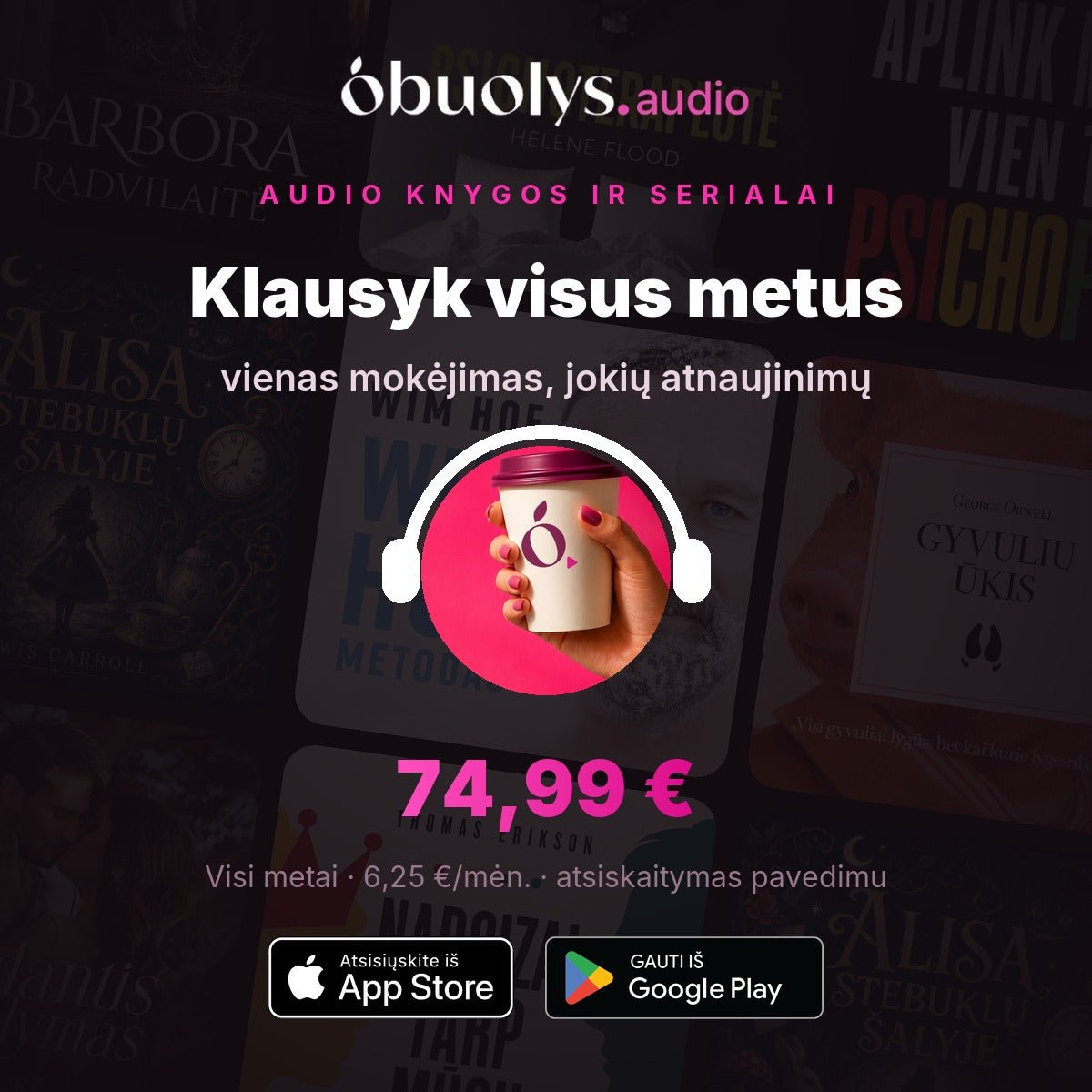 Obuolys Audio+ — 12 mėnesių - OBUOLYS