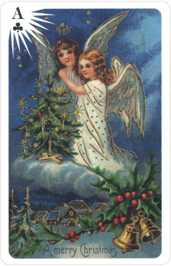 Old Time Christmas Angels žaidimų kortos US Games Systems - OBUOLYS