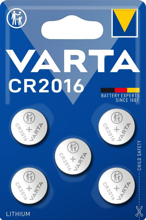 Varta CR2016 (6016) monetinės ličio baterijos 5 vnt.
