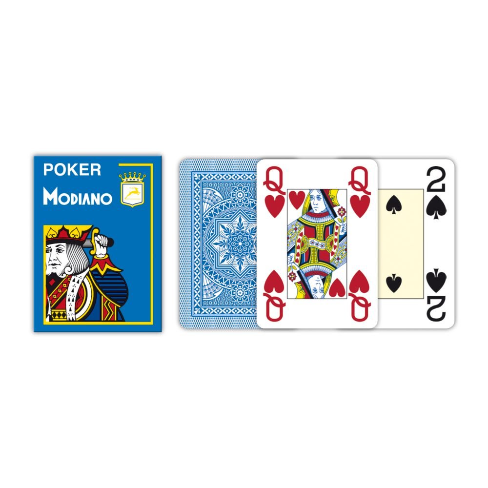 Poker 4 Jumbo Index kortos (šviesiai mėlynos) Modiano - OBUOLYS