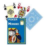 Poker 4 Jumbo Index kortos (šviesiai mėlynos) Modiano - OBUOLYS