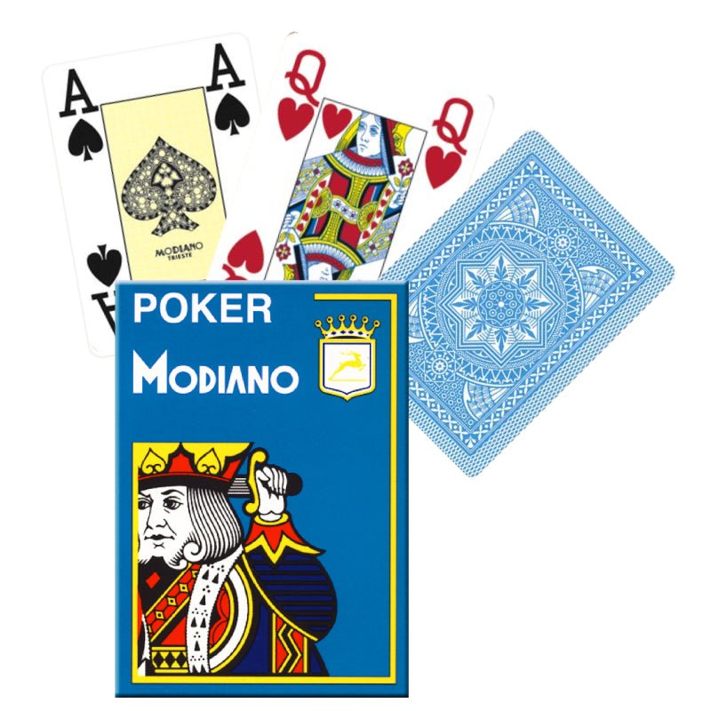 Poker 4 Jumbo Index kortos (šviesiai mėlynos) Modiano - OBUOLYS