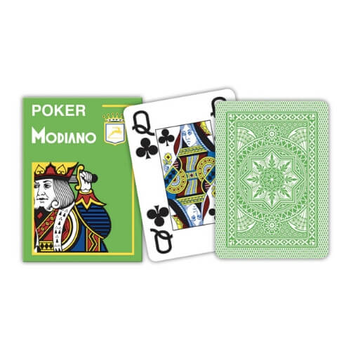 Poker 4 Jumbo Index kortos (šviesiai žalios) Modiano - OBUOLYS
