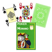 Poker 4 Jumbo Index kortos (šviesiai žalios) Modiano - OBUOLYS