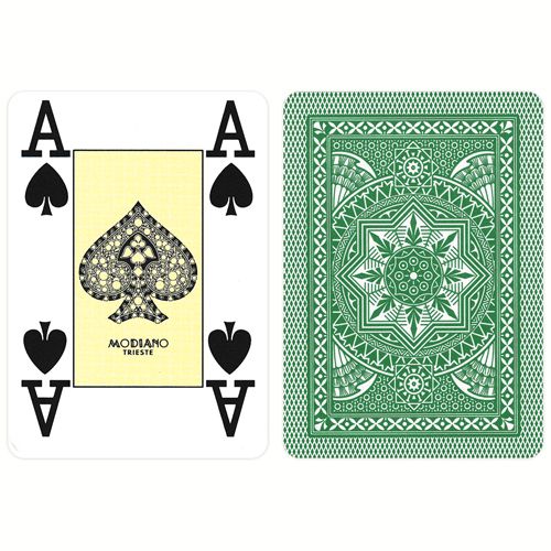 Poker 4 Jumbo Index kortos (tamsiai žalios) Modiano - OBUOLYS