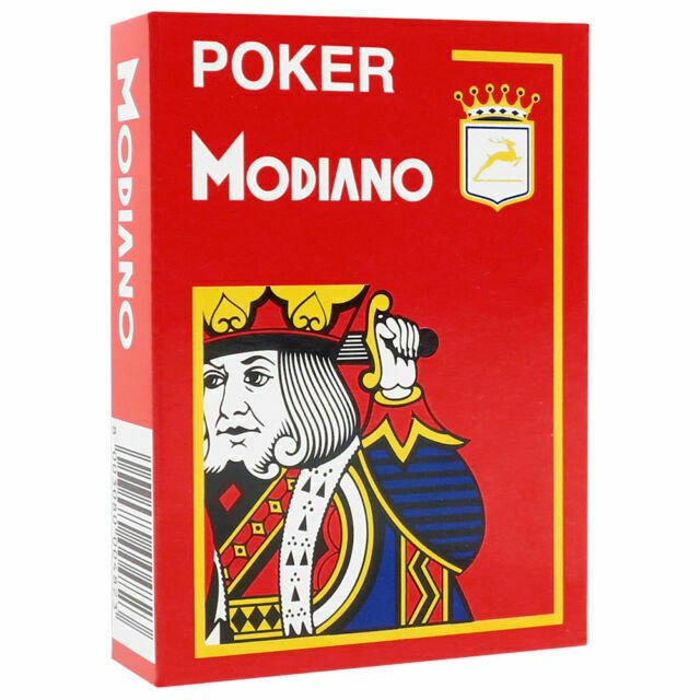 Poker Modiano žaidimų kortos (raudonos) - OBUOLYS