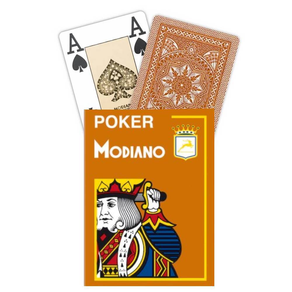 Poker žaidimo kortos (oranžinės) Modiano - OBUOLYS