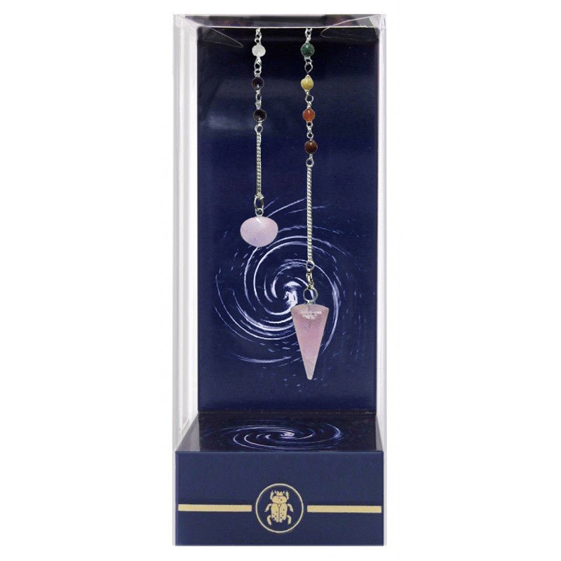 Premium Rose Quartz Chakra Pendulum Švytuoklė Lo Scarabeo - OBUOLYS