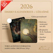 RINKINYS: M.K. Čiurlionio 2026 m. darbo kalendorius „Bičiulystė“ + užrašinė „Karalių pasaka“ - OBUOLYS