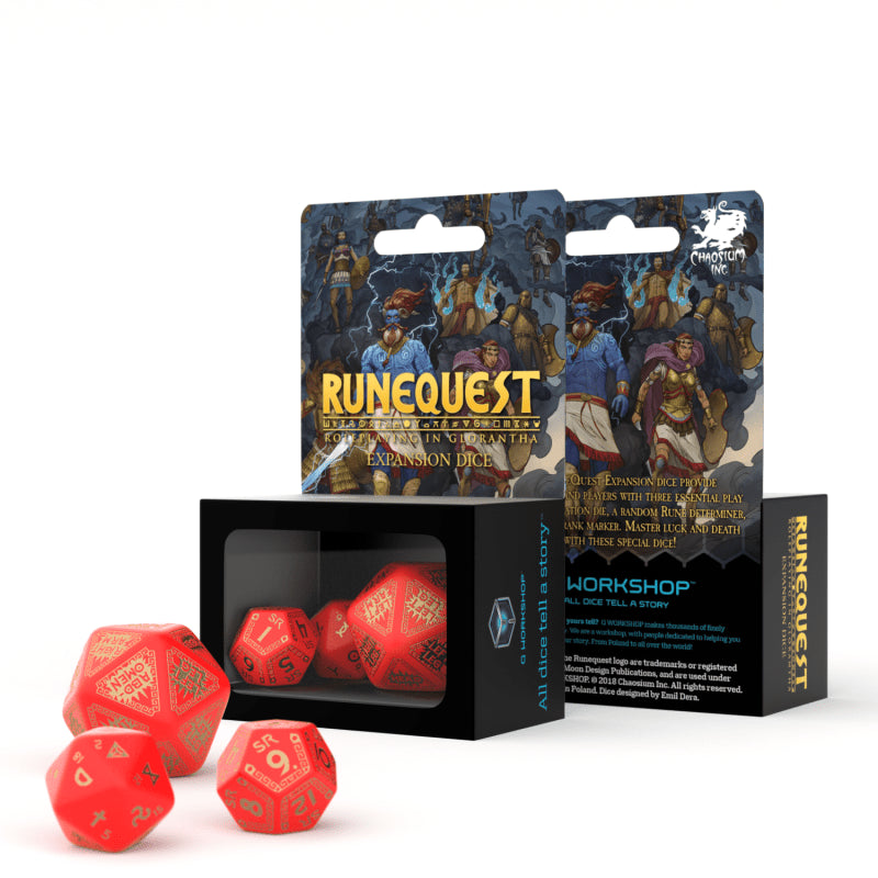 Runequest expansion kauliukų rinkinys raudonos ir auksinės sp - OBUOLYS