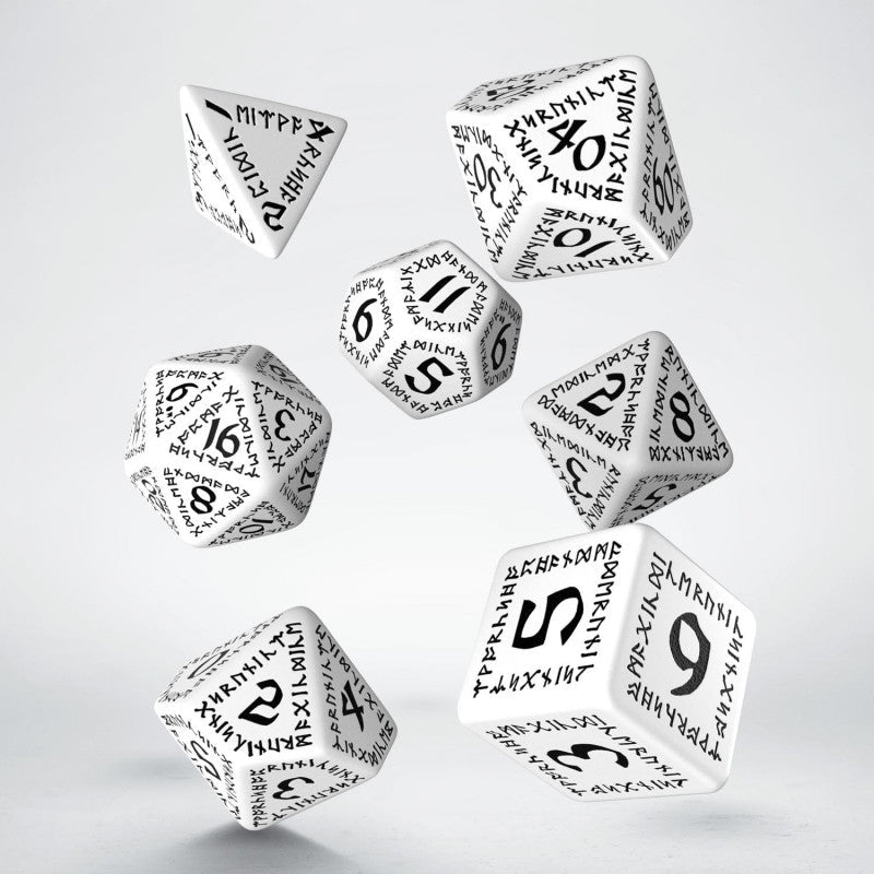 Runic kauliukų rinkinys baltos ir juodos sp - OBUOLYS