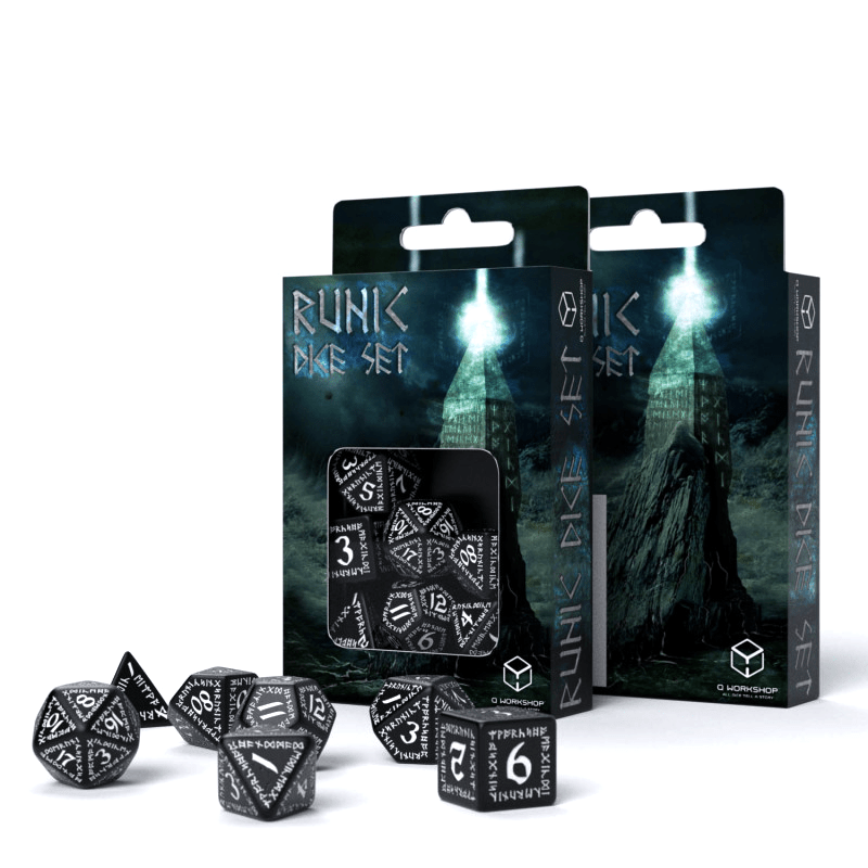 Runic kauliukų rinkinys juodos ir baltos sp - OBUOLYS