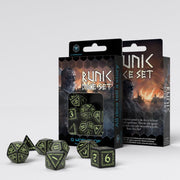 Runic kauliukų rinkinys juodos ir šviečia tamsoje - OBUOLYS
