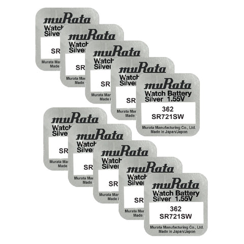 Murata 362 (SR721SW) sidabro oksido baterijos 10 vnt.