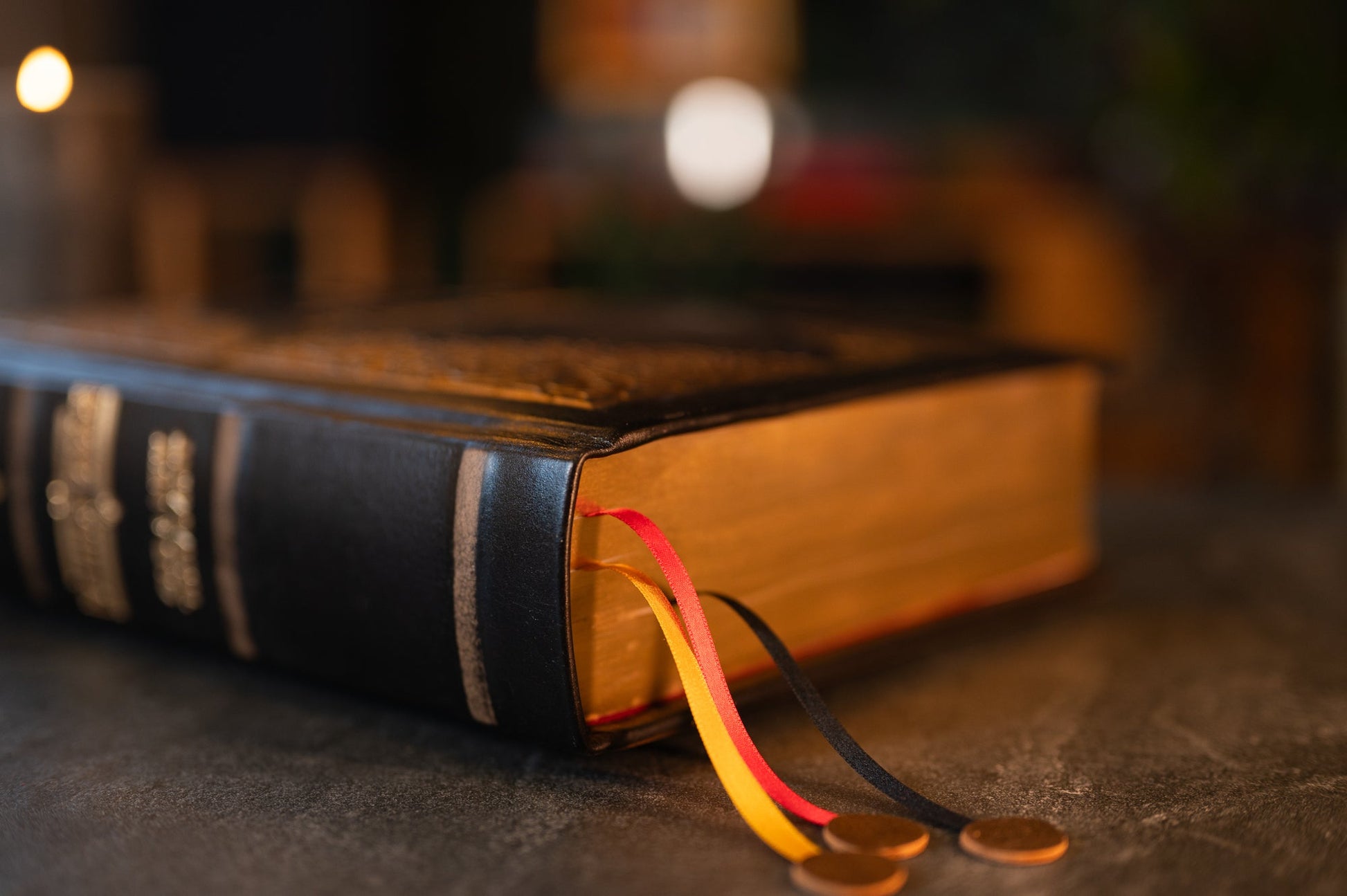 ŠEIMOS BIBLIJA – VIENETINIAI EGZEMPLIORIAI SU RANKŲ DARBO ODINIAIS VIRŠELIAIS - OBUOLYS
