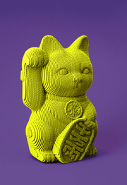 SĖKMĖS KATINAS: surenkama 3D dėlionė - skulptūra - OBUOLYS