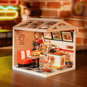 🍔✨SKANIAUSI BURGERIAI: gerą nuotaiką garantuojanti 3D dėlionė – knygų lentynos dekoracija - OBUOLYS