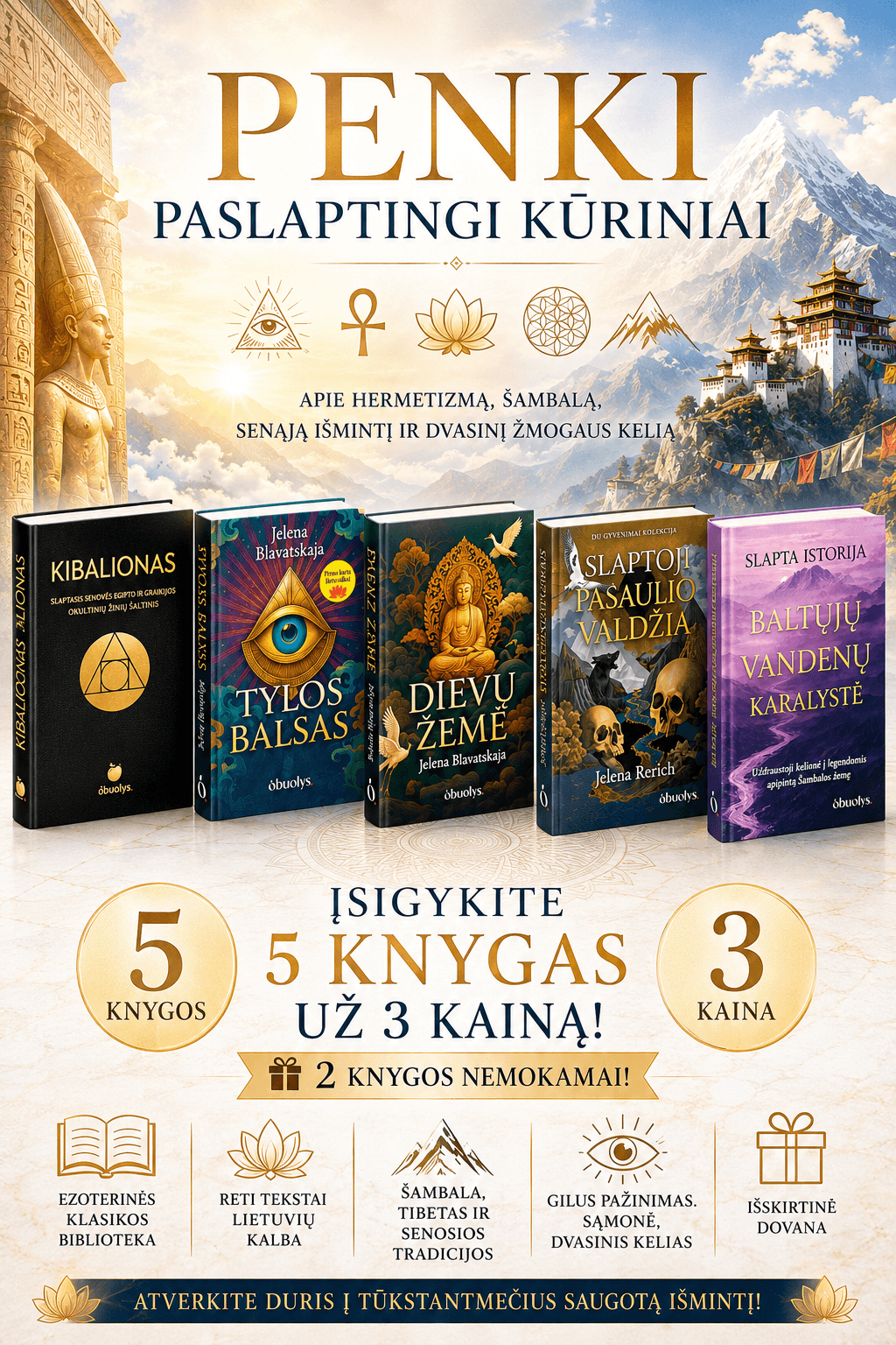 Slaptosios išminties klasikos rinkinys: 5 knygos už 3 kainą - OBUOLYS