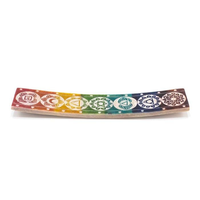 Soapstone Seven Chakra smilkalų laikiklis - OBUOLYS