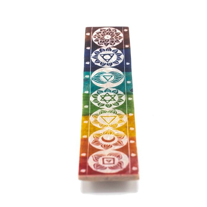 Soapstone Seven Chakra smilkalų laikiklis - OBUOLYS