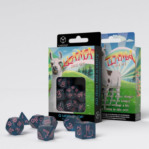 Sparkling Llama kauliukų rinkinys blizgančios tamsiai mėlynos ir rožinės sp - OBUOLYS