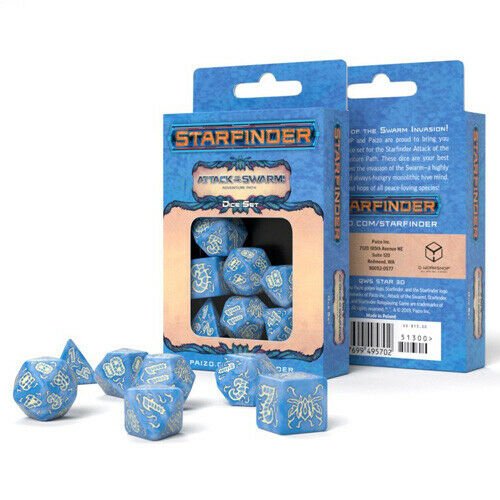 Starfinder Attack Of The Swarm kauliukų rinkinys mėlynos ir baltos sp - OBUOLYS