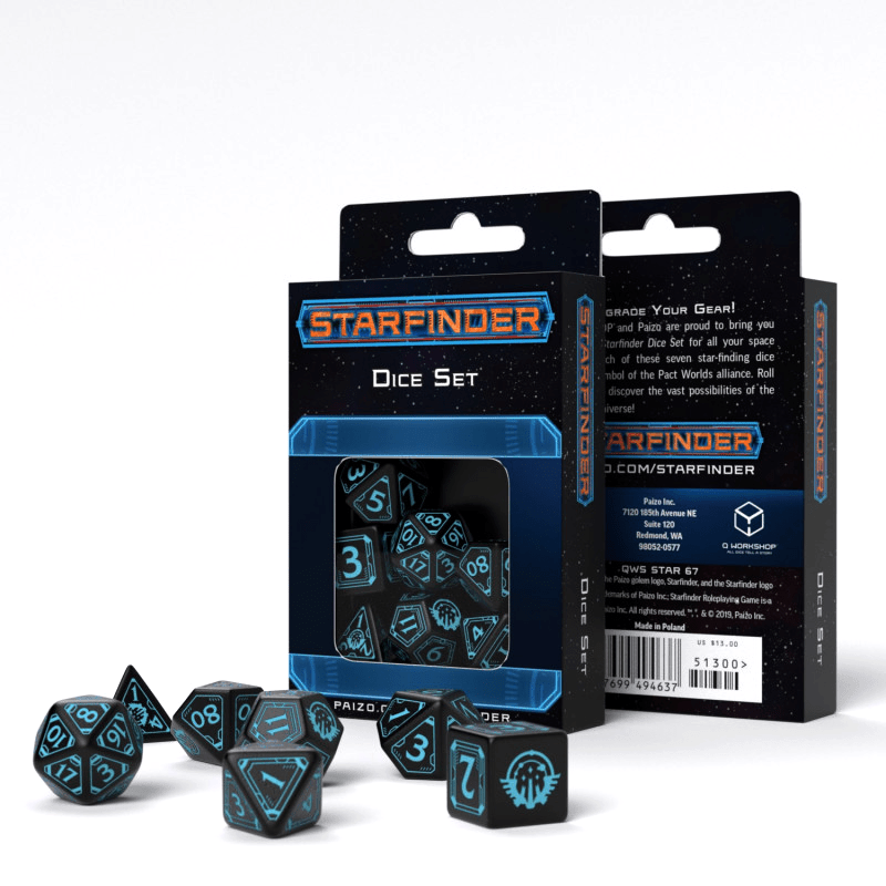 Starfinder kauliukų rinkinys juodos ir mėlynos sp - OBUOLYS