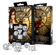 Steampunk Clockwork kauliukų rinkinys baltos ir juodos spalvos - OBUOLYS