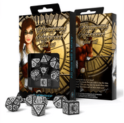 Steampunk Clockwork kauliukų rinkinys juodos ir baltos spalvos - OBUOLYS