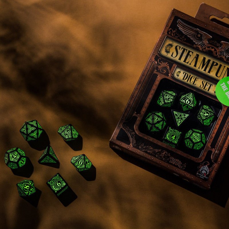 Steampunk kauliukų rinkinys juodos ir fluorescencinės spalvos - OBUOLYS