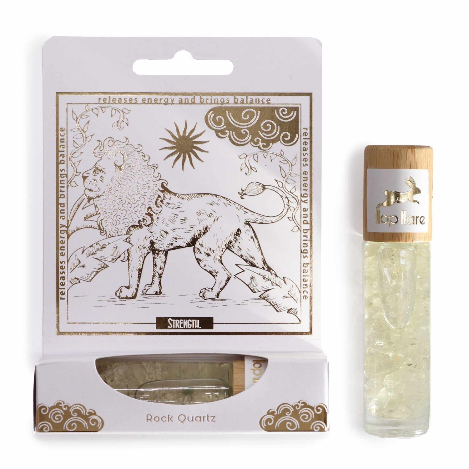 Strength rutulinis buteliukas su kvarcu ir eteriniu aliejumi (jasminų ir ylang ylang) Hop Hare - OBUOLYS