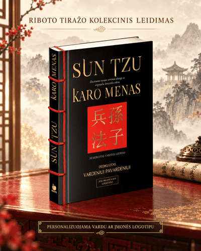 Sun Tzu karo menas: riboto tiražo kolekcinis deluxe leidimas + galimybė personalizuoti vardu ar įmonės logotipu - OBUOLYS
