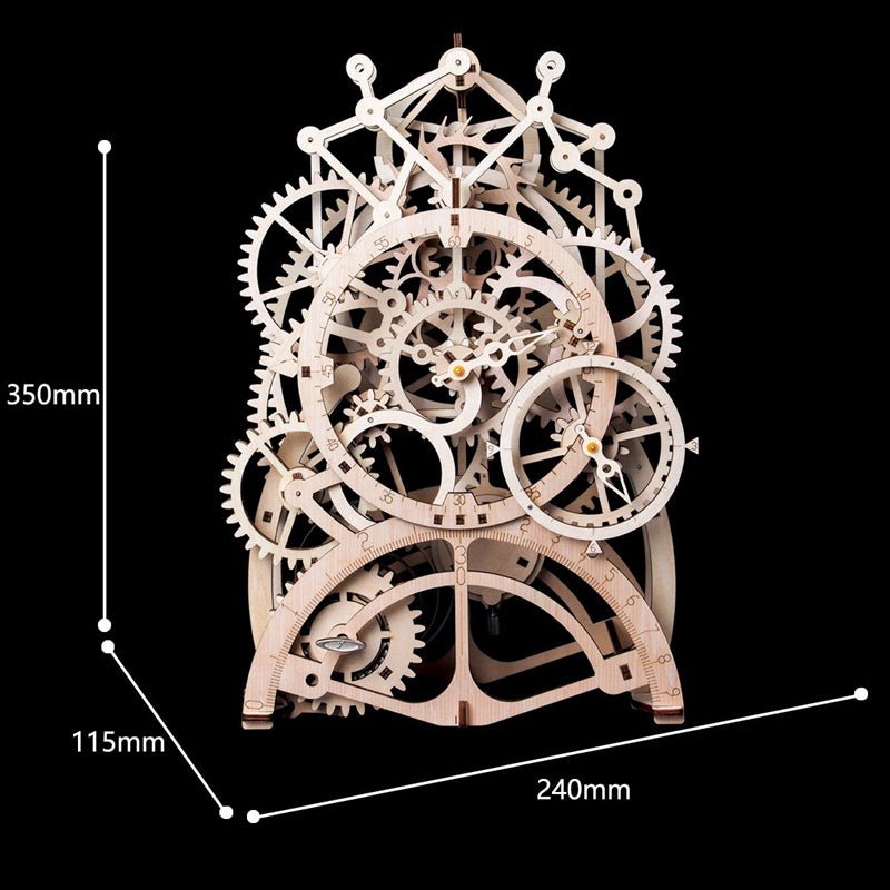 ŠVYTUOKLINIS LAIKRODIS: 3D medinė dėlionė mechanikos entuziastams - OBUOLYS