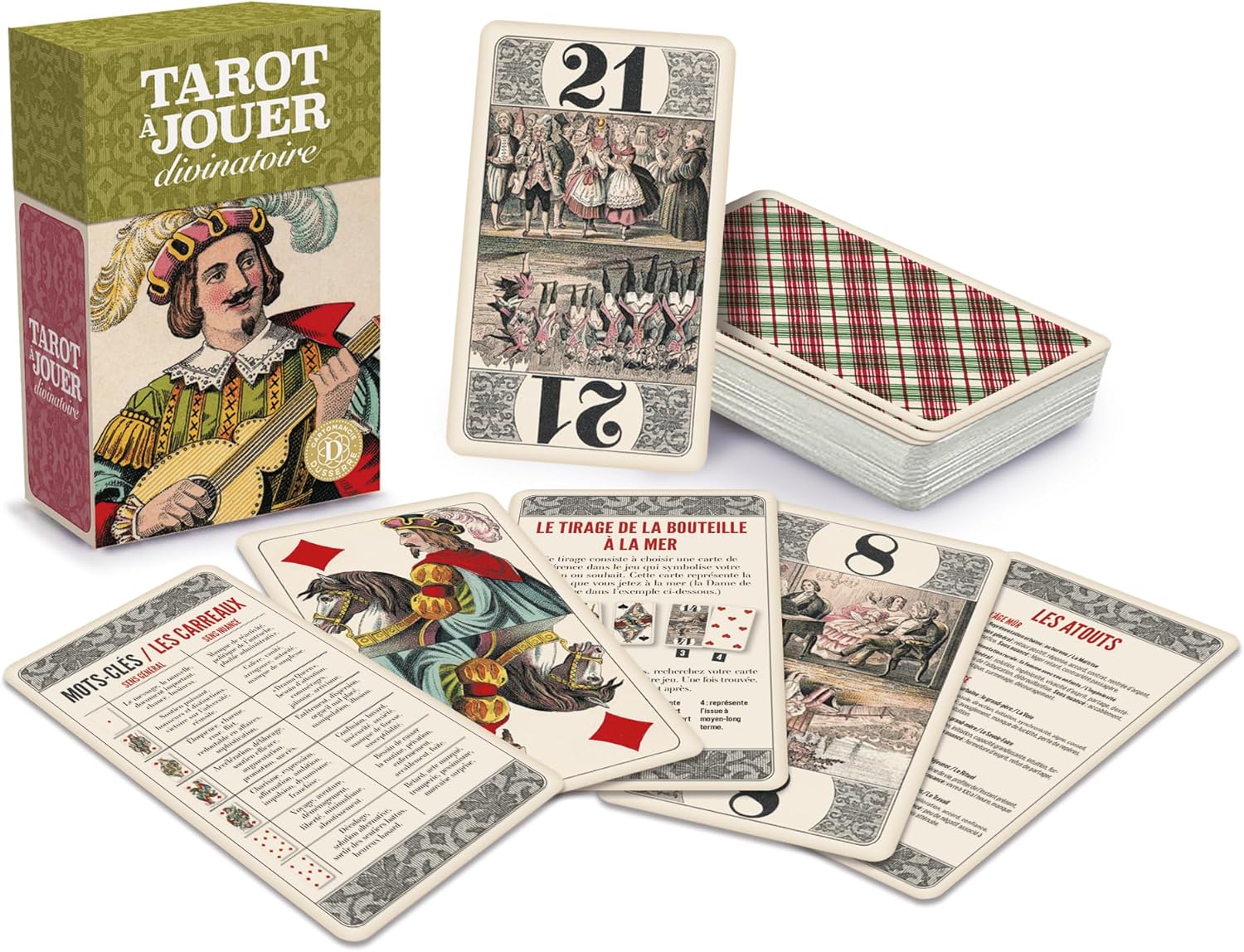 Tarot à Jouer divinatoire kortos prancūzų kalba Grimaud Cartomancie - OBUOLYS