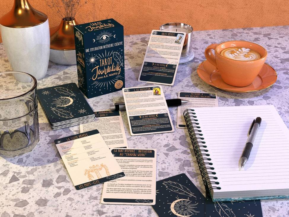 Tarot Journaling avec A.E. Waite Kortos Prancūzų Kalba Cartamundi - OBUOLYS