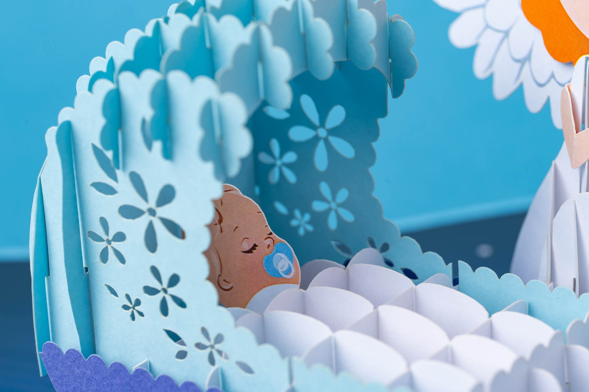 TESAUGO TAVE ANGELAS: išskirtinio grožio 3D pop - up atvirukas (melsvas) + vokas - OBUOLYS