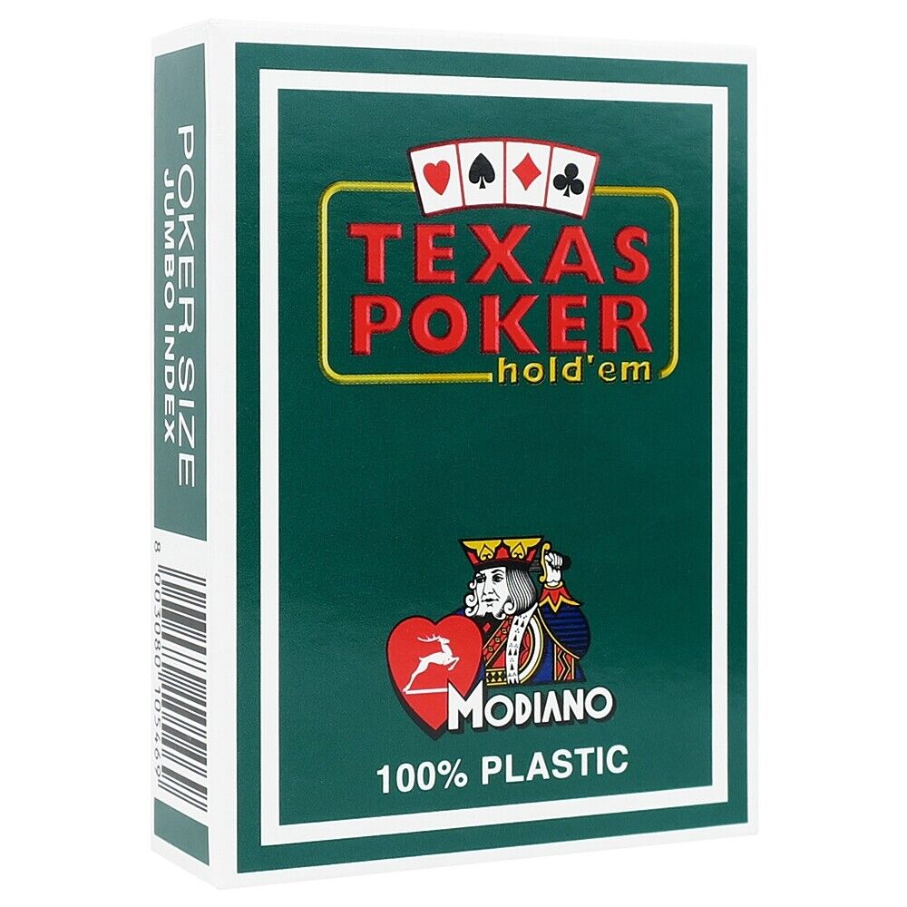 Texas Poker Hold Em žaidimo kortos (tamsiai žalios) Modiano - OBUOLYS