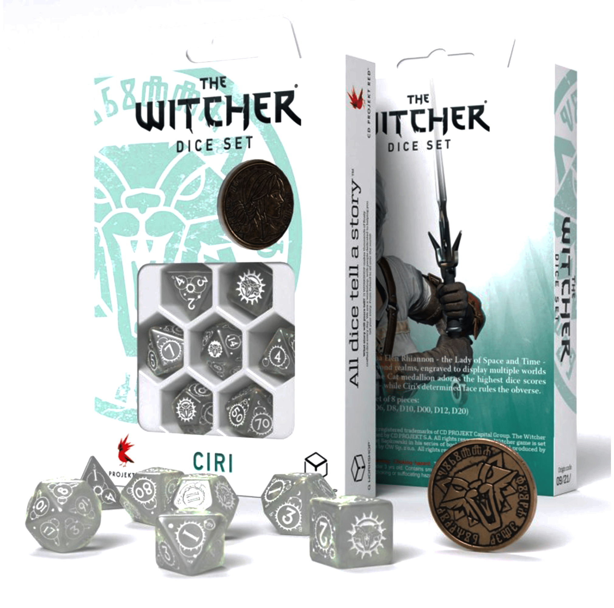 The Witcher Ciri kauliukų rinkinys miglos ir baltos sp - OBUOLYS
