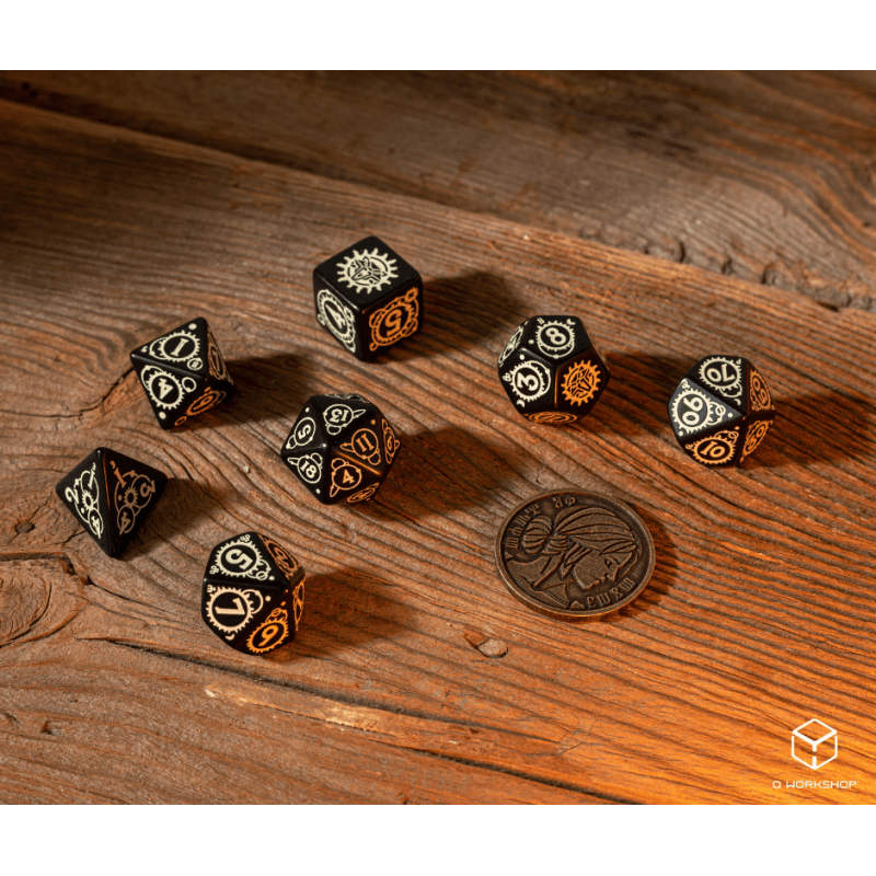 The Witcher Ciri The Zireael kauliukų rinkinys juodos ir smėlio sp - OBUOLYS